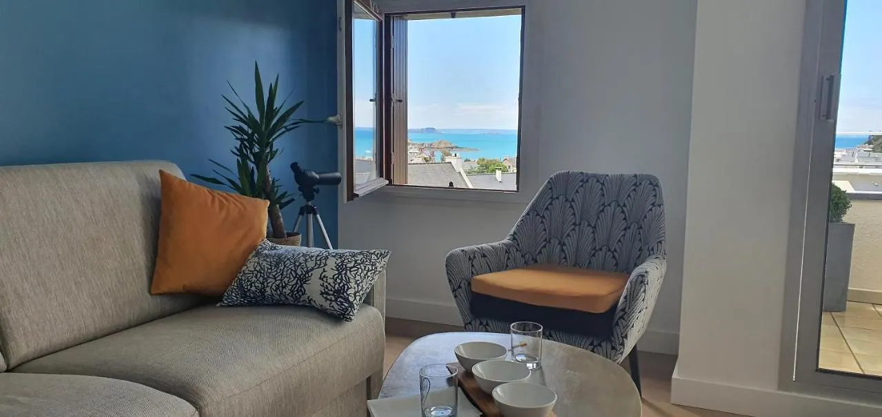 Appartement Bretagne Vue Mer Exceptionnelle Sur Les Hauts D'Erquy Au Calme ! Et Au Pied Du Gr34 0*, Erquy