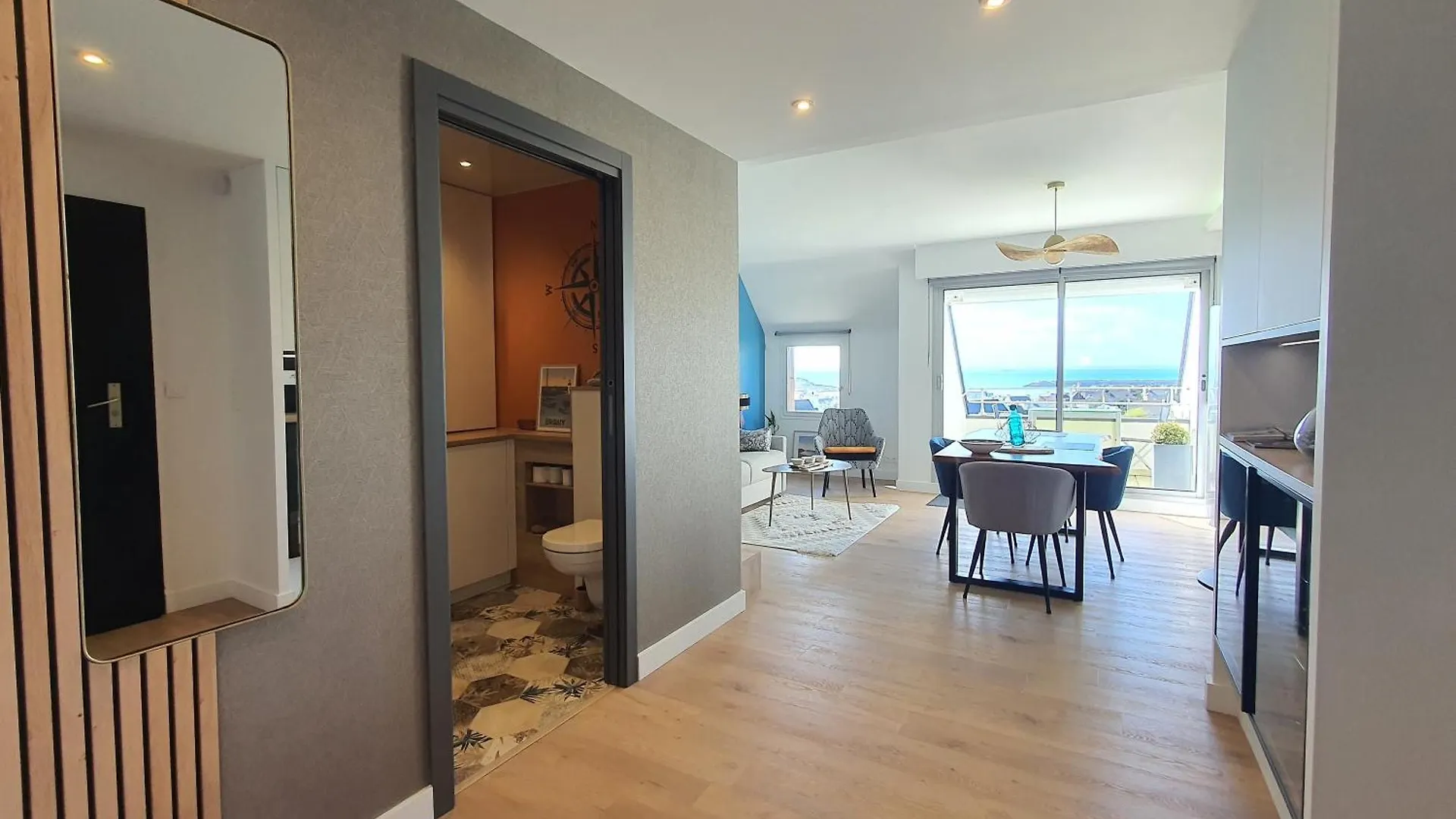 Appartement Bretagne Vue Mer Exceptionnelle Sur Les Hauts D'Erquy Au Calme ! Et Au Pied Du Gr34 Erquy
